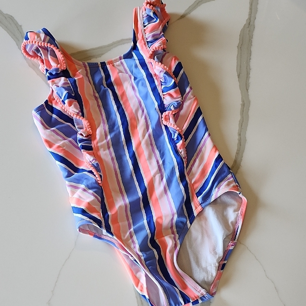 Striped Ruffle Swimsuit
